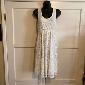 Coco White Lace Sleeveless Dress Large